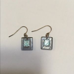 Beautiful sterling silver and art glass earrings.